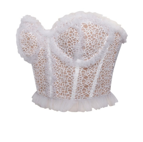 #49.NWT Miss Circle Oprah White lace corset top - Picture 4 of 6